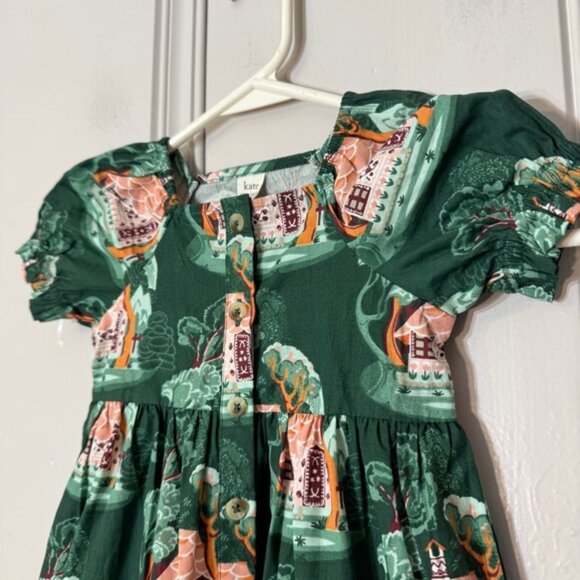 KATE QUINN THE WOODLAND DRESS GINGERBREAD COTTAGE ORGANIC COTTON POPLIN 12-18M - Picture 3 of 10